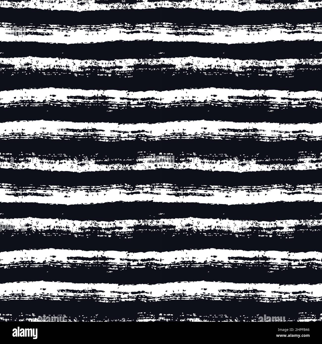 Abstract seamless pattern with paint brush lines. Black and white striped background with grunge stripes. Vector texture. Stock Vector