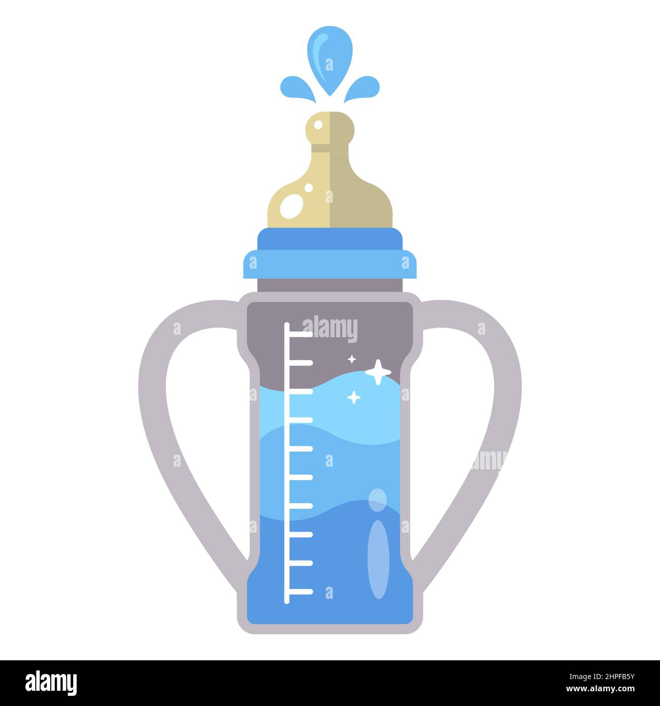 baby bottle with milk and pacifier. flat vector illustration Stock ...
