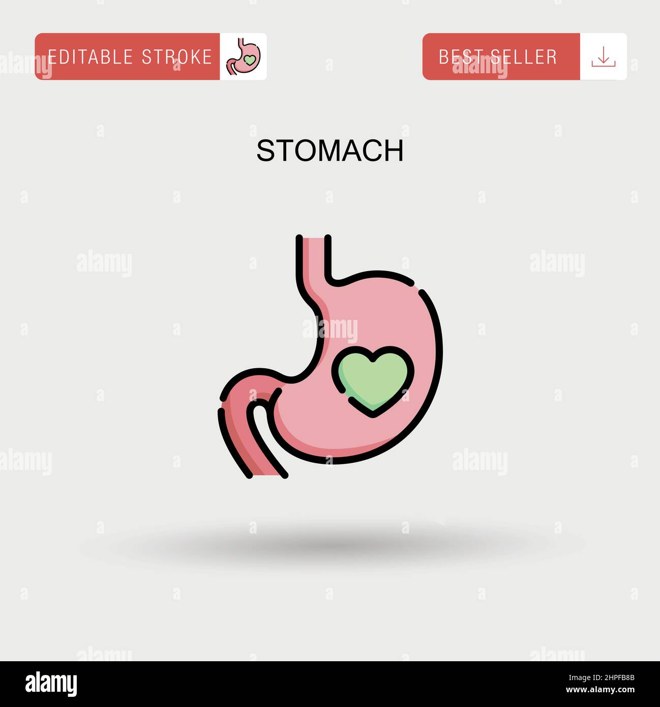 Stomach Simple vector icon. Stock Vector