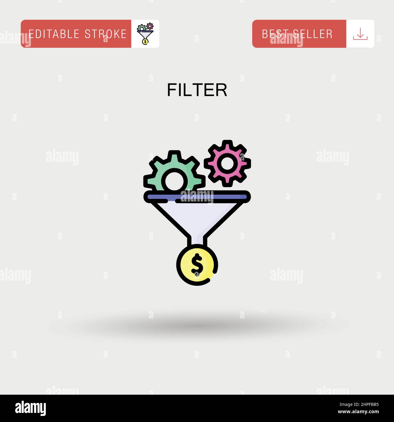 Filter Simple vector icon. Stock Vector