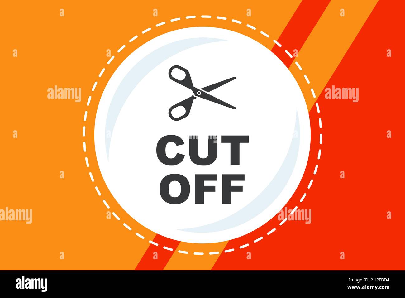 cut mark for scissors. dotted red line. flat vector illustration Stock