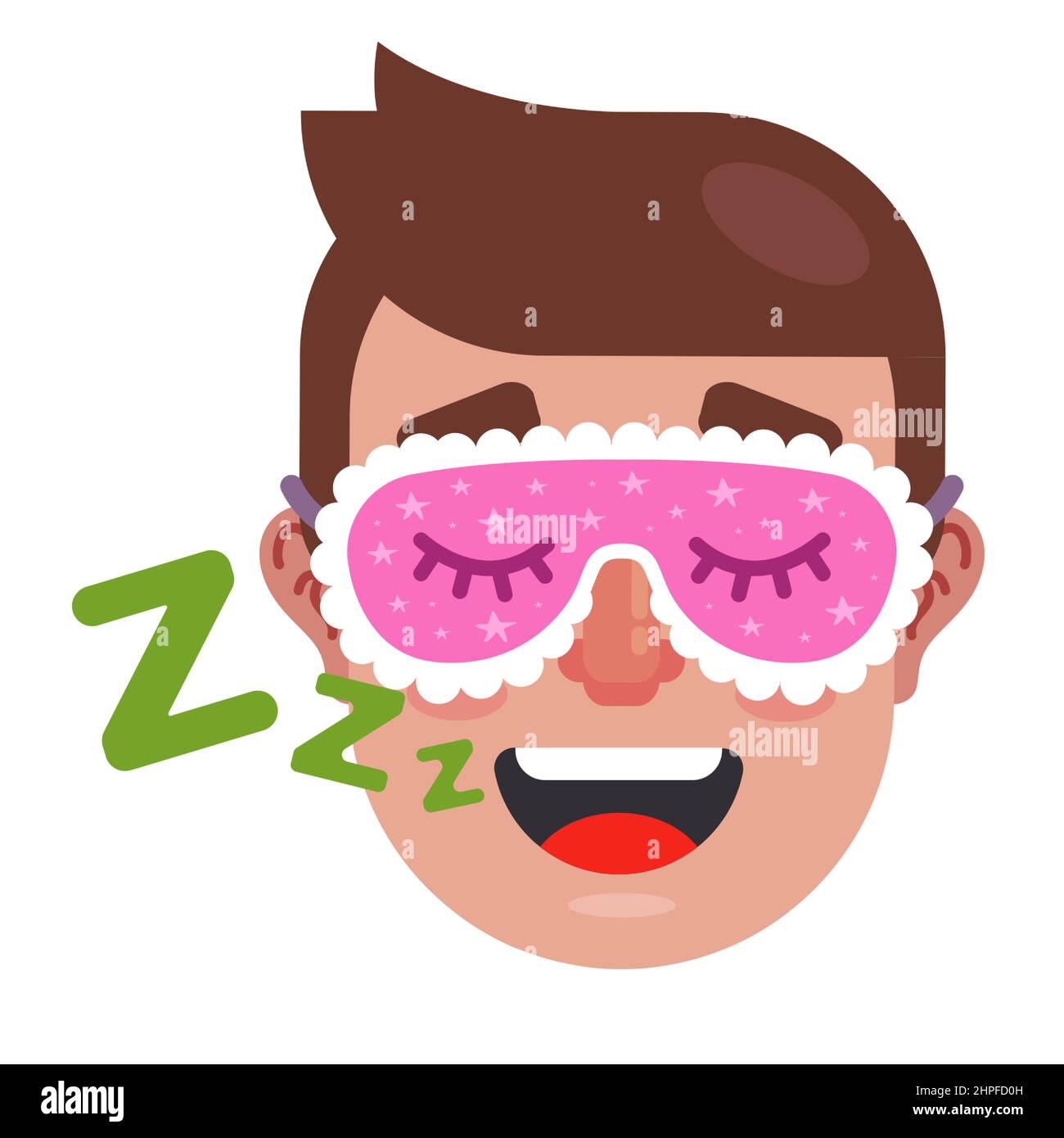 man sleeps with sleep mask. snoring man. flat vector illustration Stock Vector Image & Art Alamy
