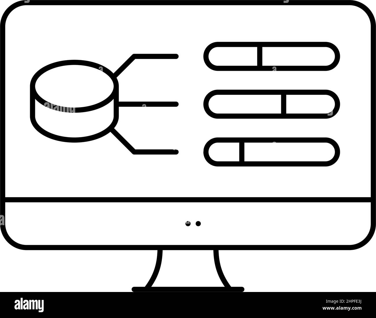 model selection digital processing line icon vector illustration Stock ...
