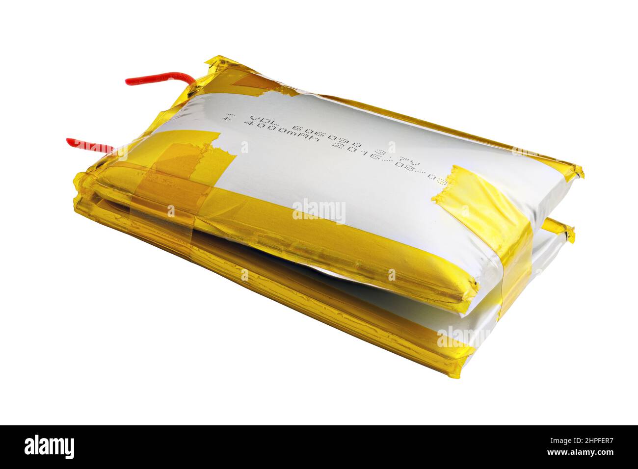 swollen double Liion battery pack isolated on white background Stock