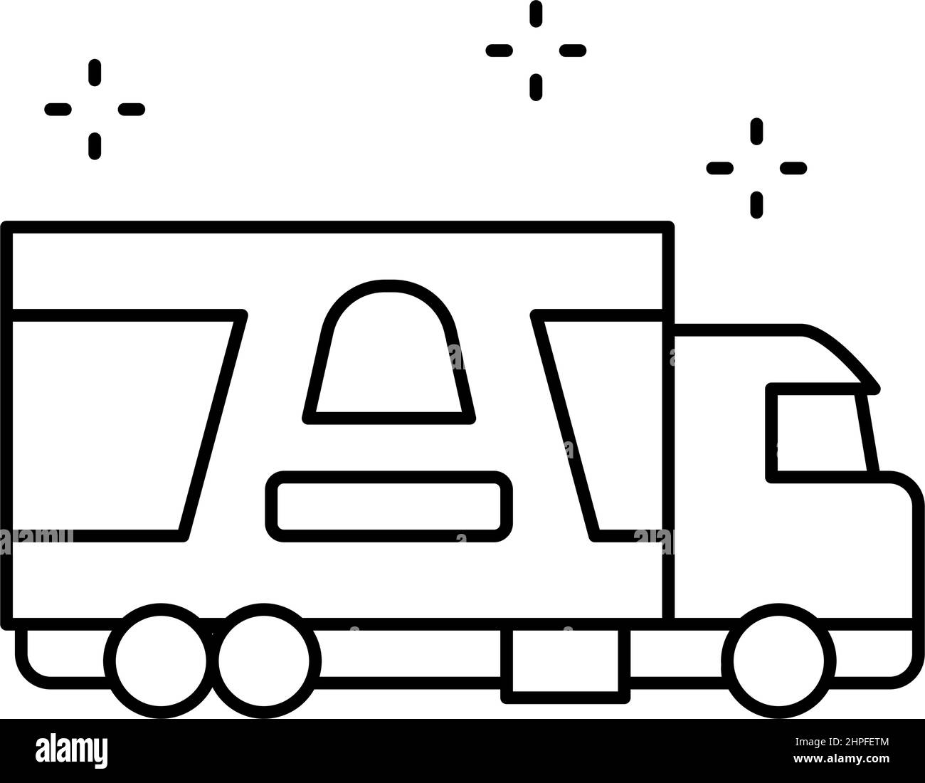 truck transportation candy line icon vector illustration Stock Vector