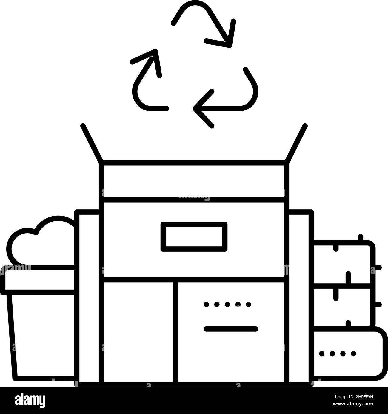 waste recycling line icon vector illustration Stock Vector Image & Art ...