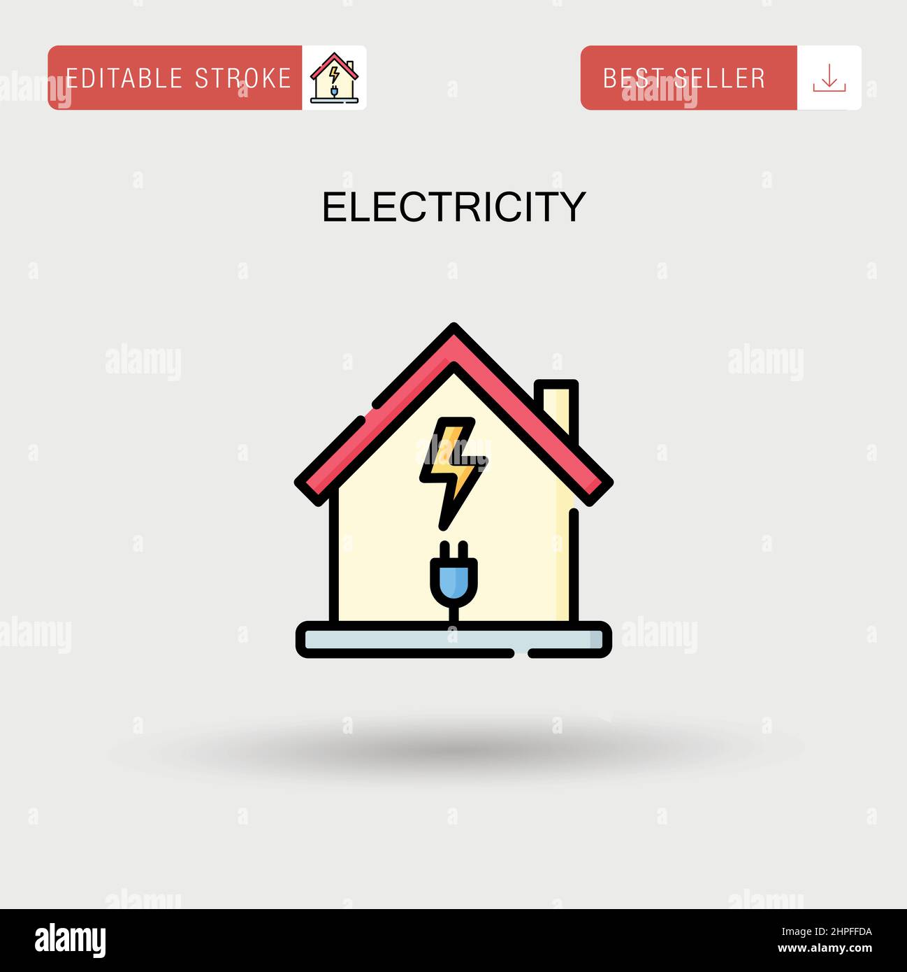 Electricity Simple vector icon. Stock Vector