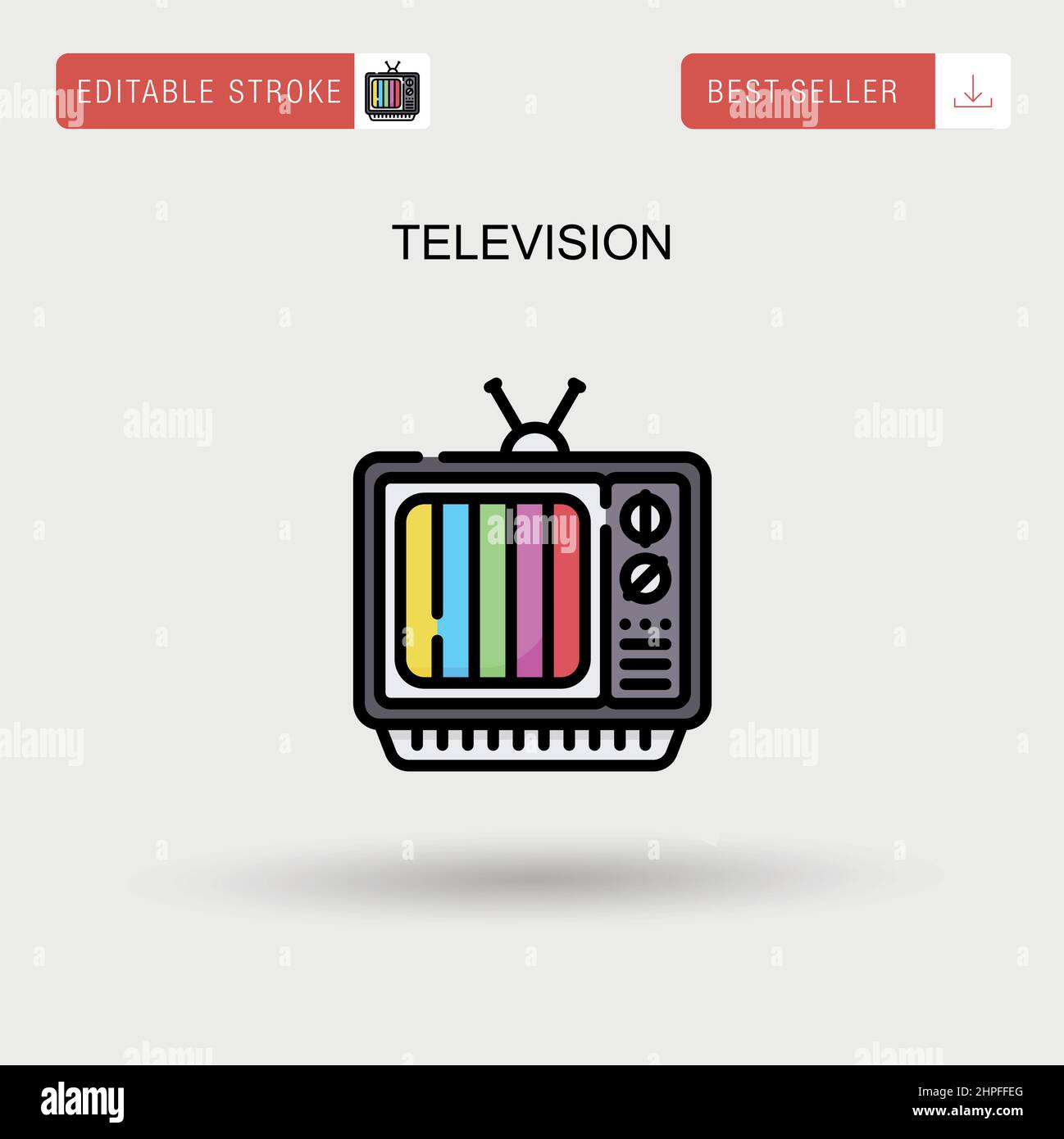 Television Simple vector icon. Stock Vector