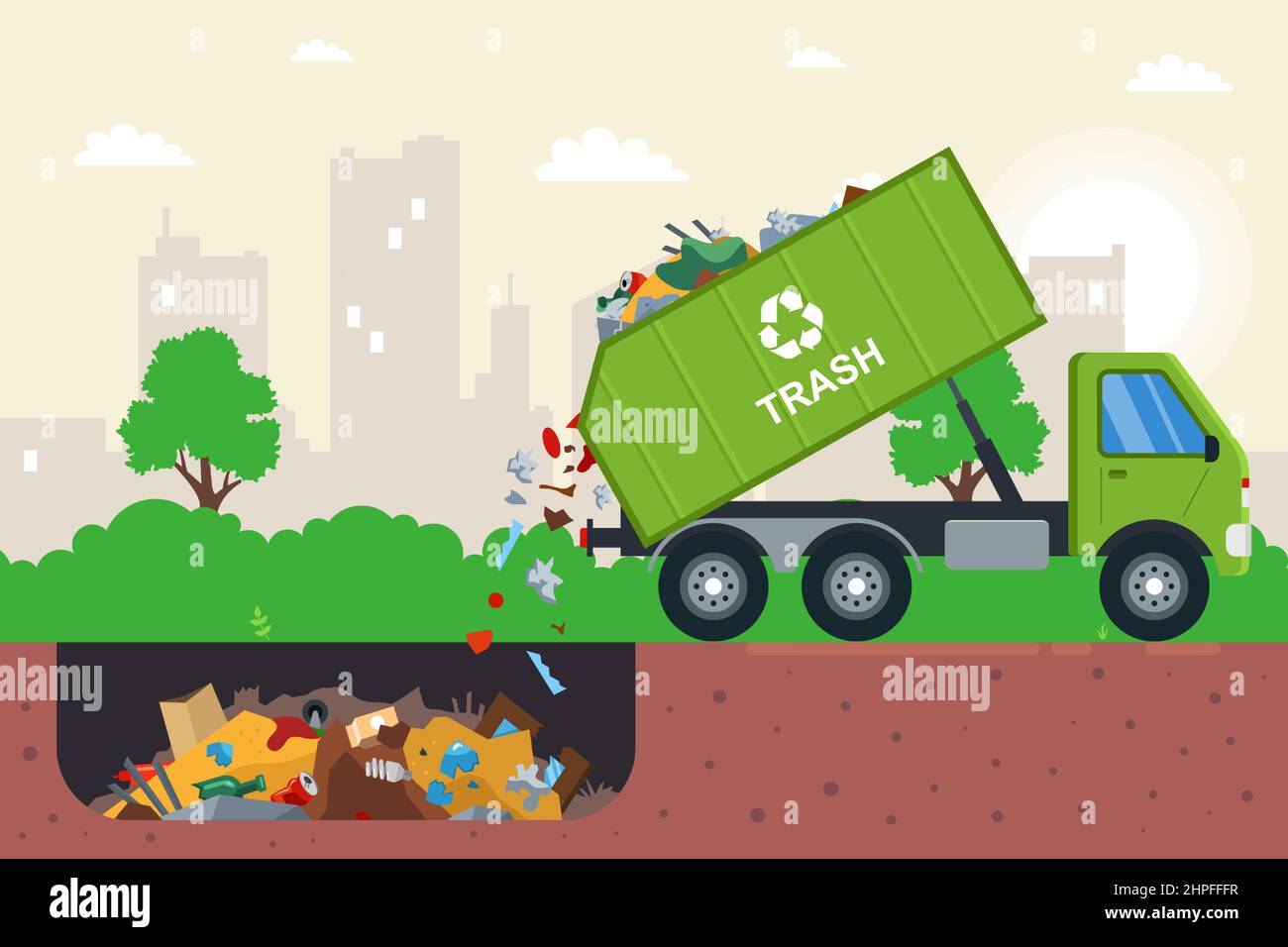 disposal of waste in a garbage pit. it is illegal to put garbage in