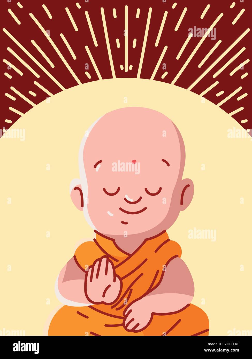 cute meditating monk Stock Vector Image & Art - Alamy