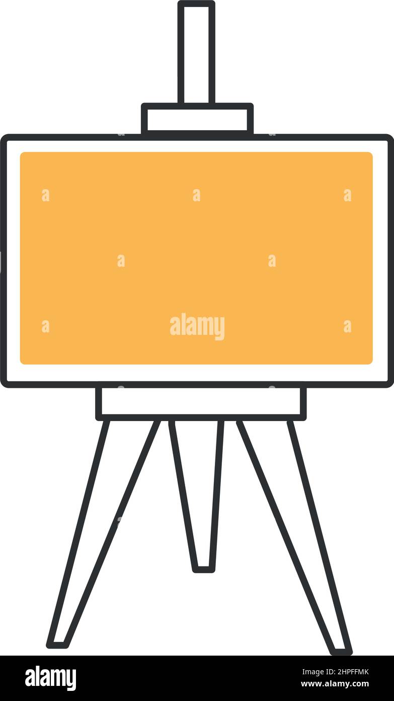 Stylish icon from thin lines easel on a white background - Vector illustration Stock Vector