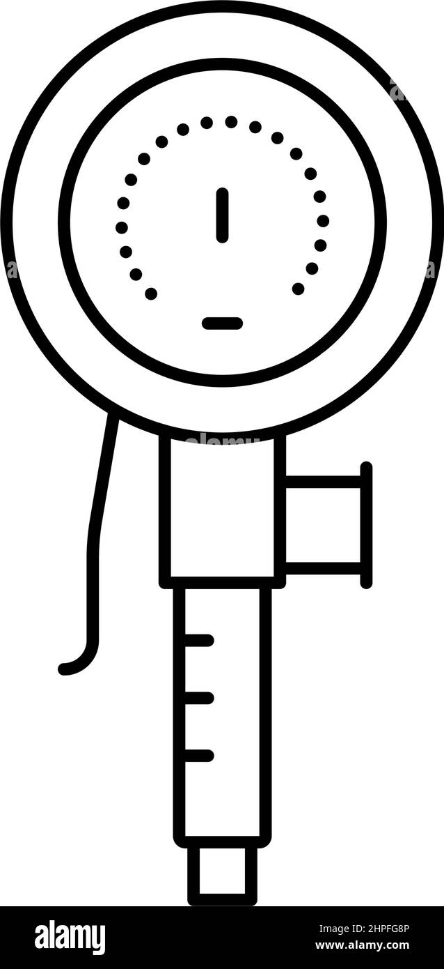 pressure measurement part of air compressor line icon vector ...
