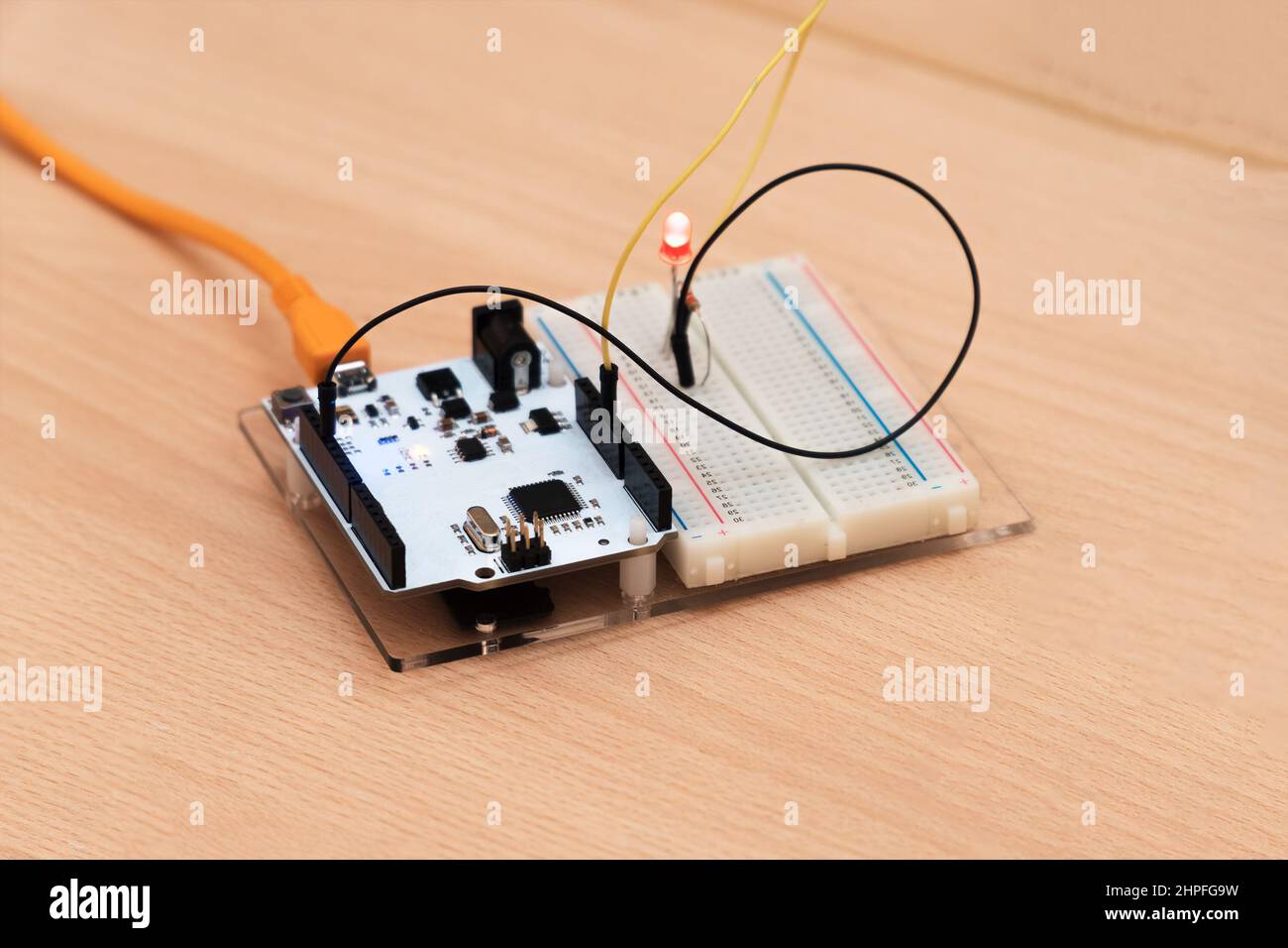 Small electronic Board with chips and wires Stock Photo Alamy