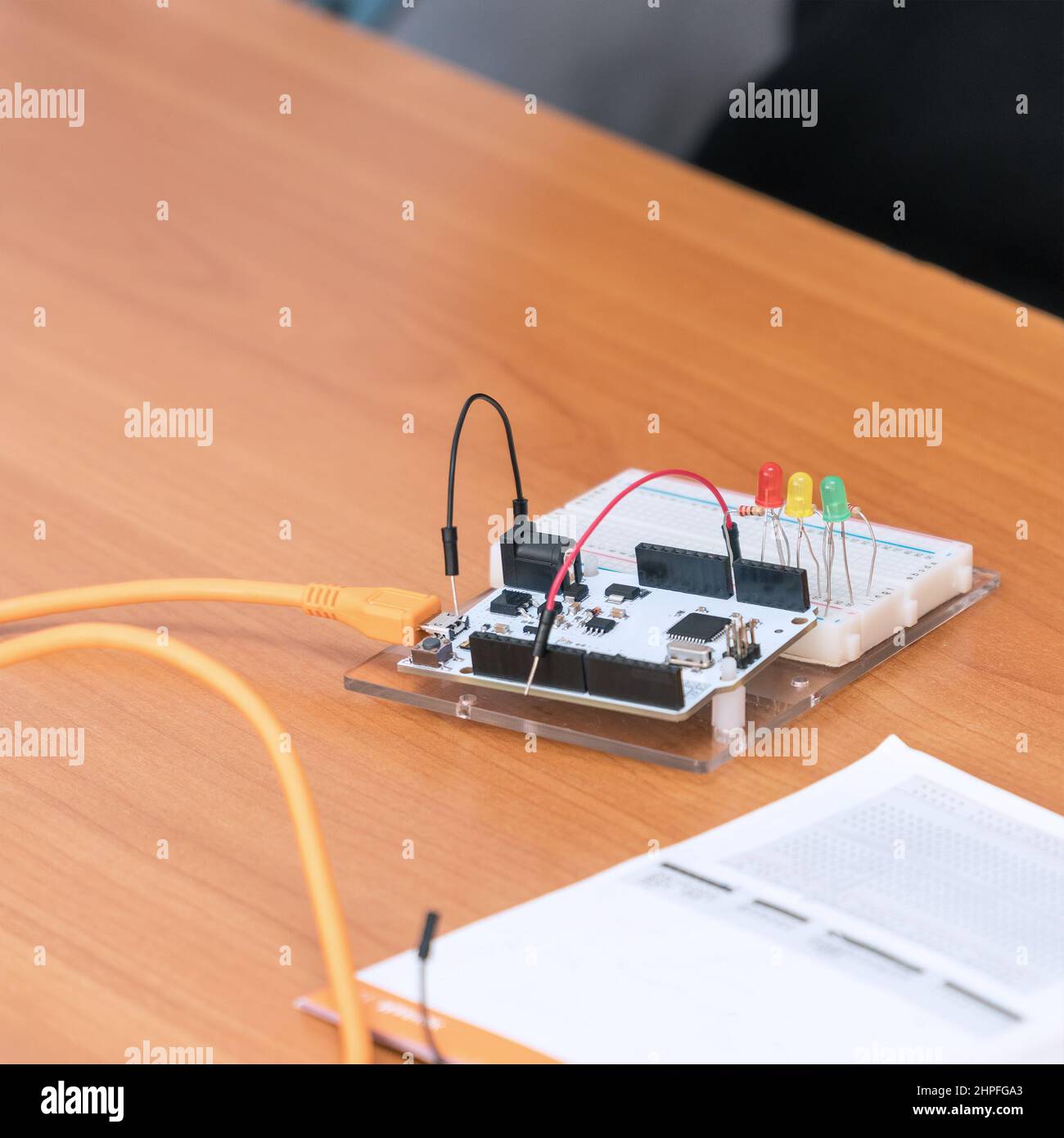 Small electronic Board with chips and wires Stock Photo Alamy