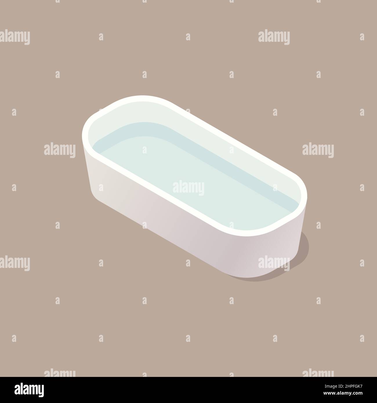Bathtub icon in isometric design. Vector illustration Stock Vector