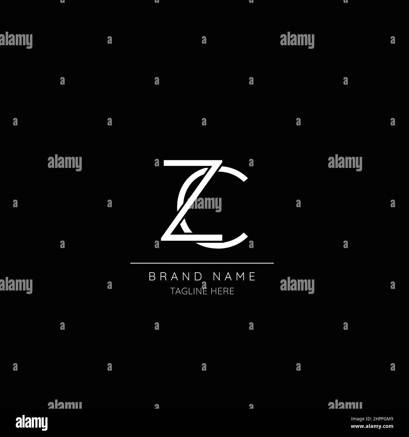 Alphabet ZC initial letter icon logo Stock Vector