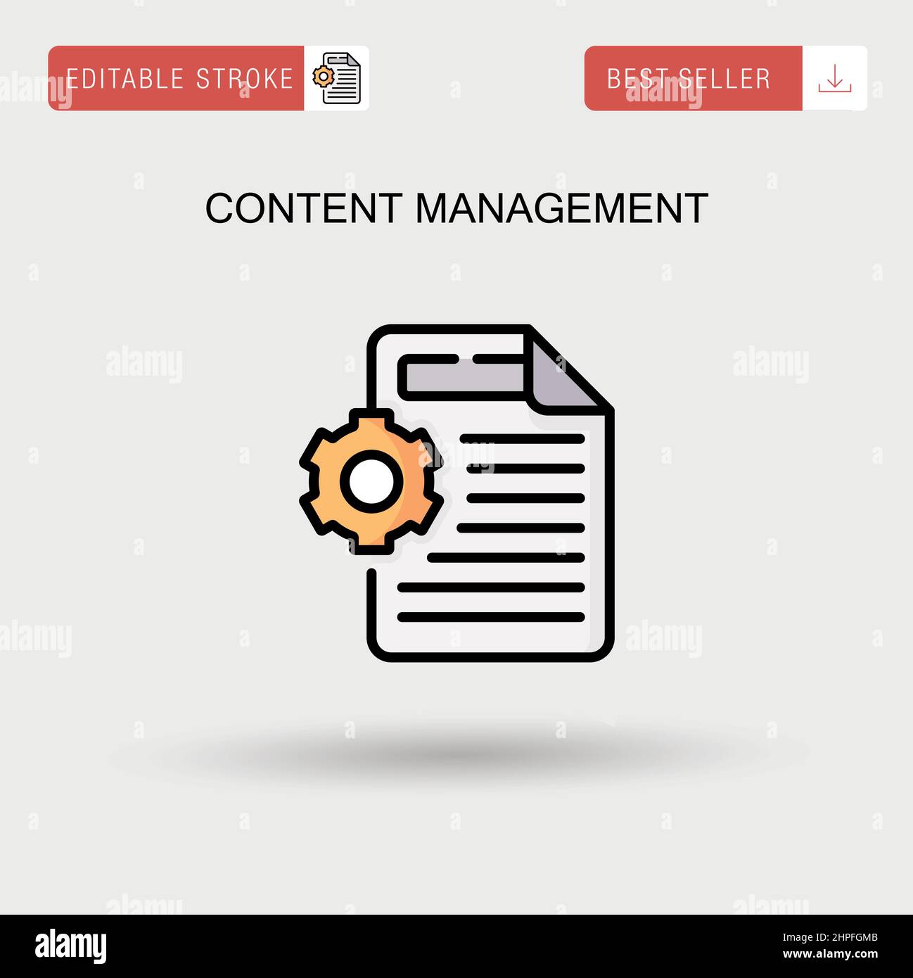 Content management Simple vector icon. Stock Vector