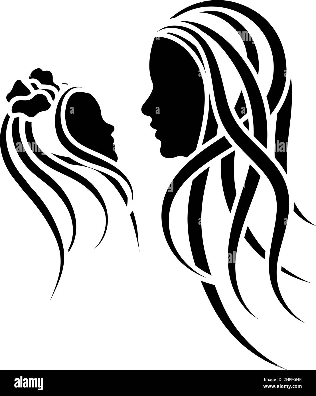 Mother's Day Icon. Black Stencil Design. Vector Illustration Stock ...