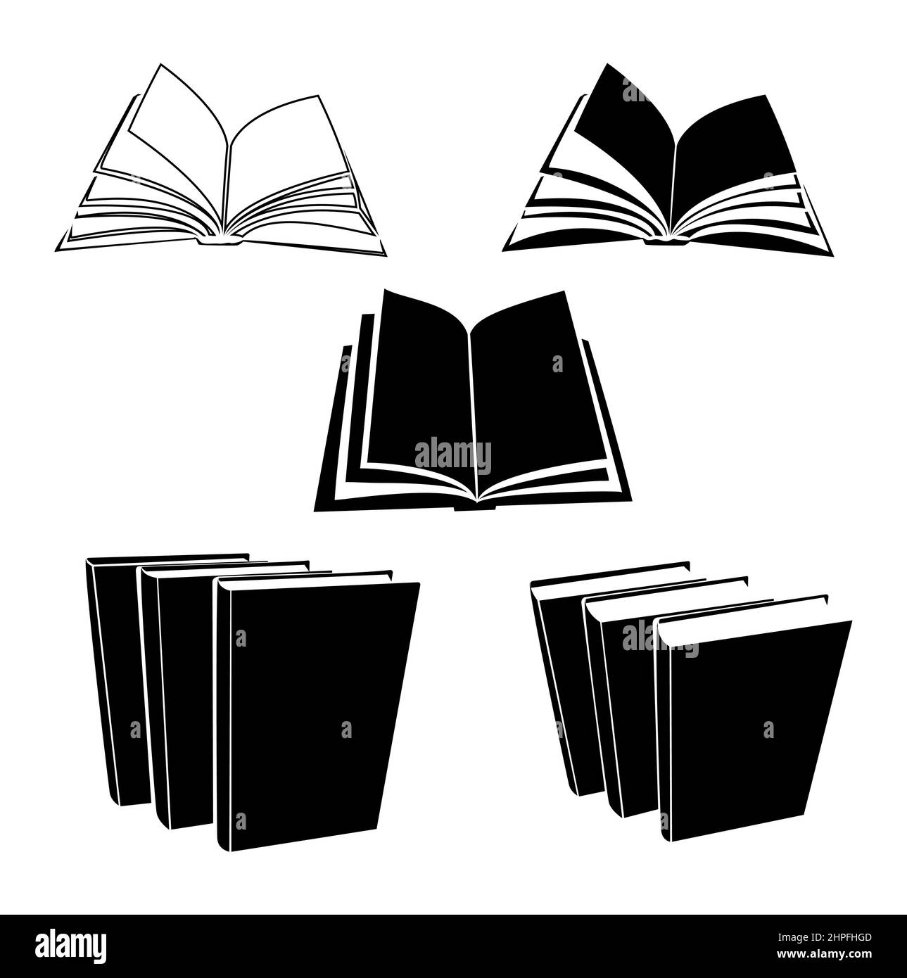 book vector icons - open and closed pages Stock Vector
