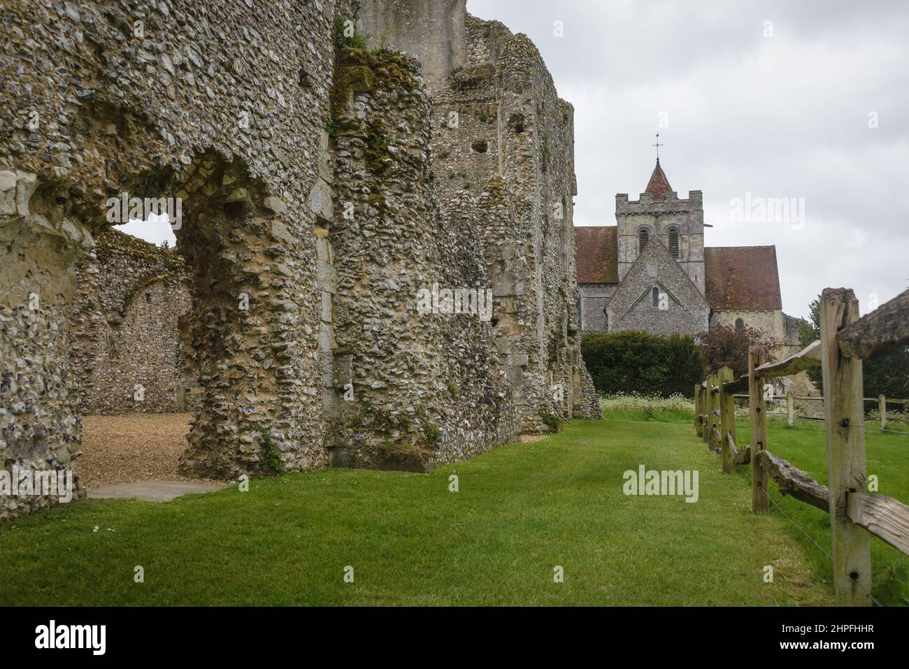 the ruined remains of the Benedictine Boxgrove Priory and the church of