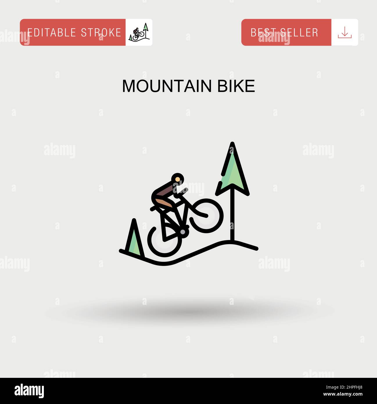 Mountain bike Simple vector icon. Stock Vector