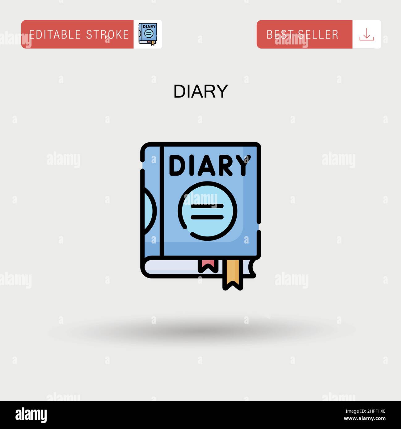 Diary Simple vector icon. Stock Vector