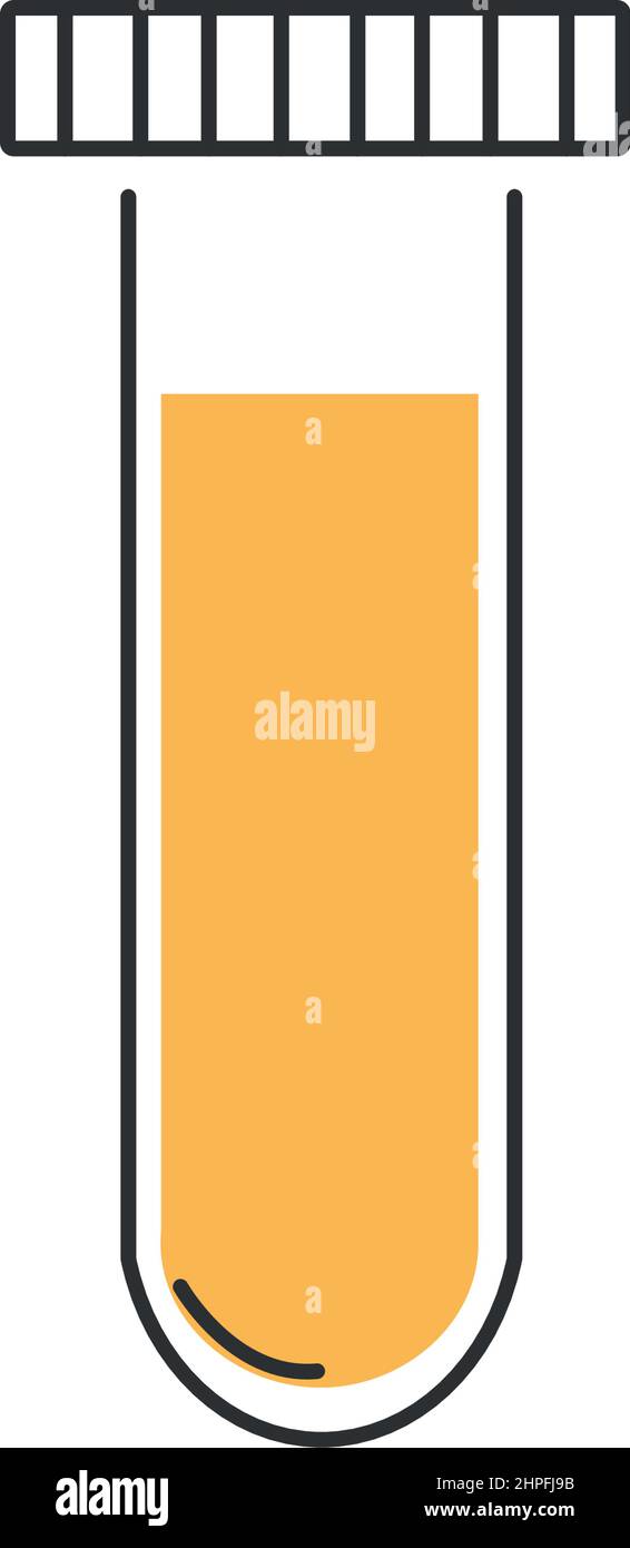 Stylish thin line icon of a test tube on a white background - Vector illustration Stock Vector