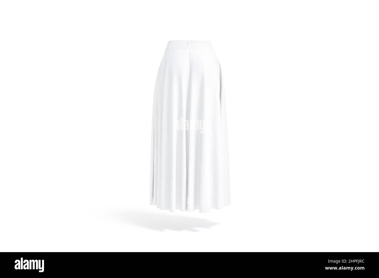 Blank white women maxi skirt mockup, back view Stock Photo
