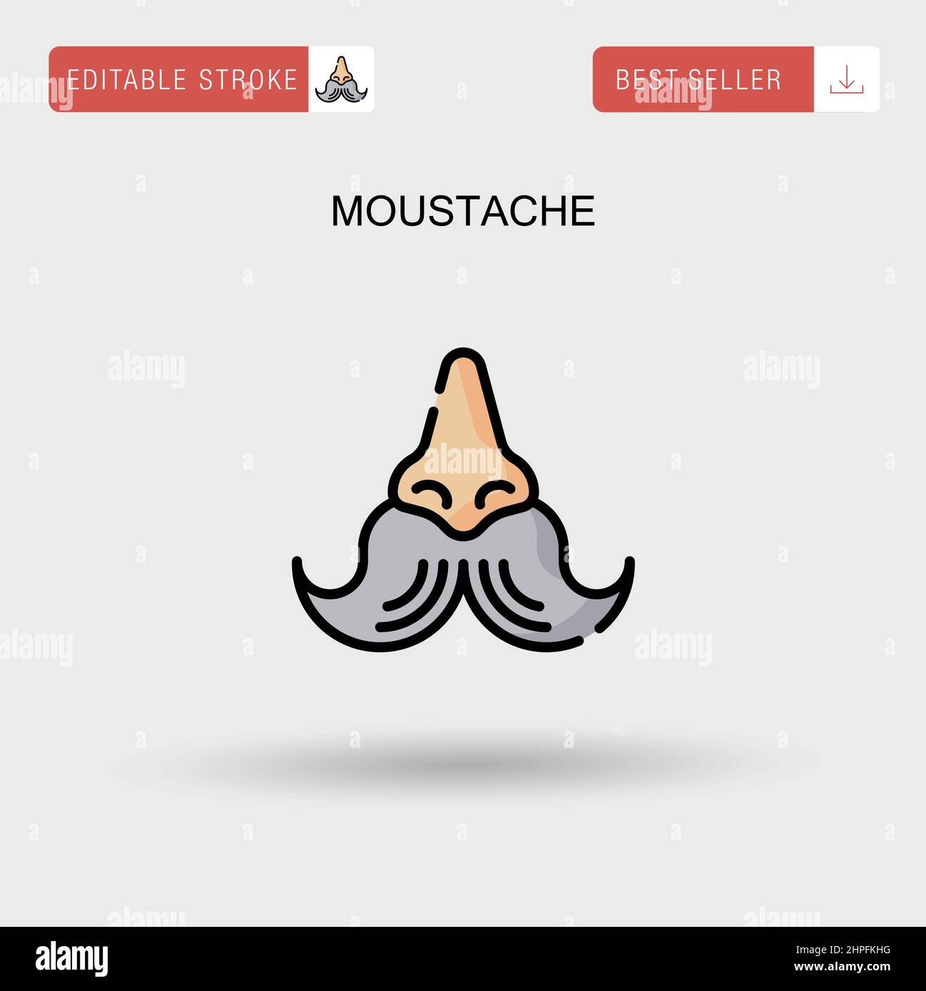 Moustache Simple vector icon. Stock Vector