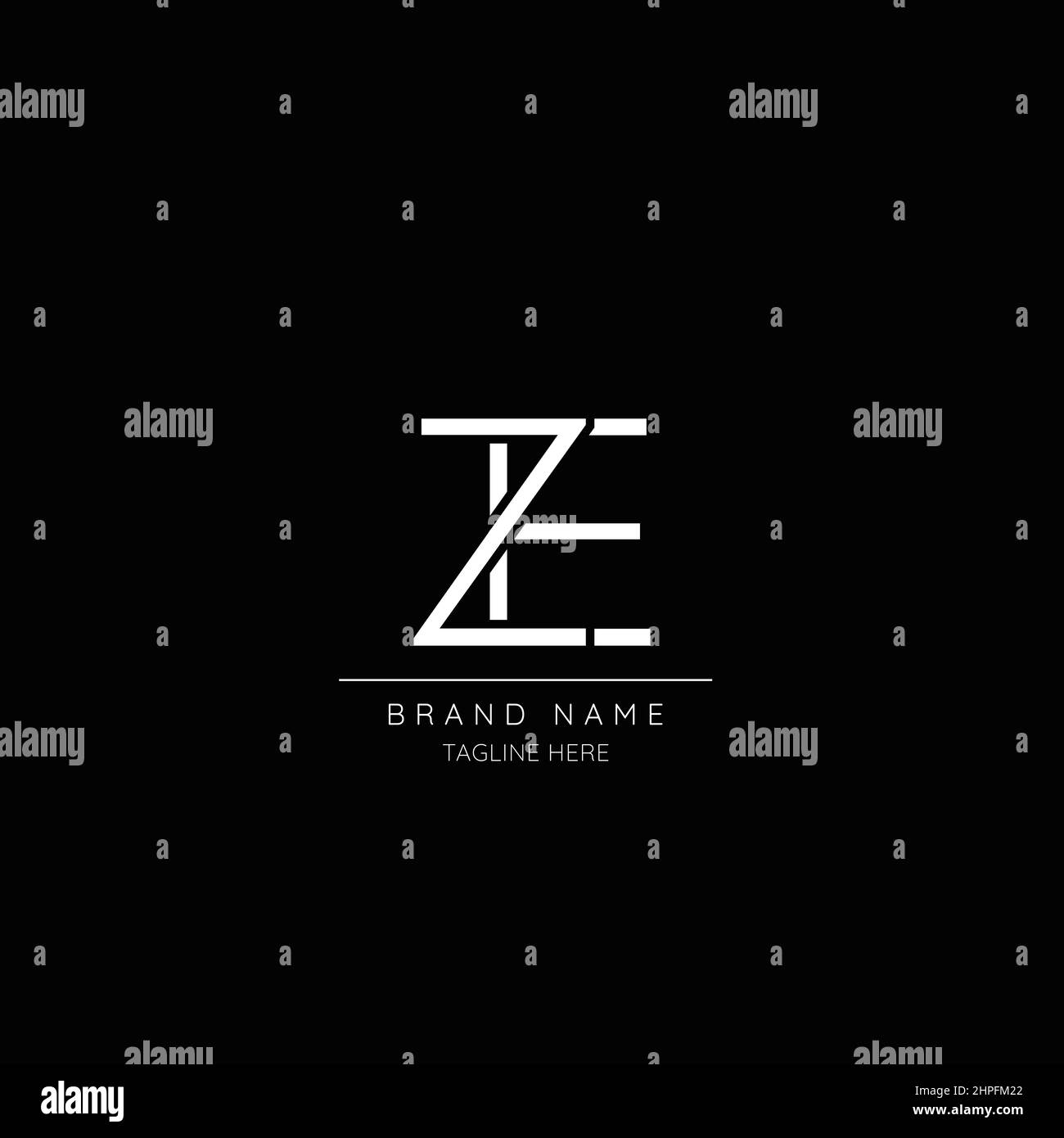 Alphabet ZE initial letter icon logo Stock Vector