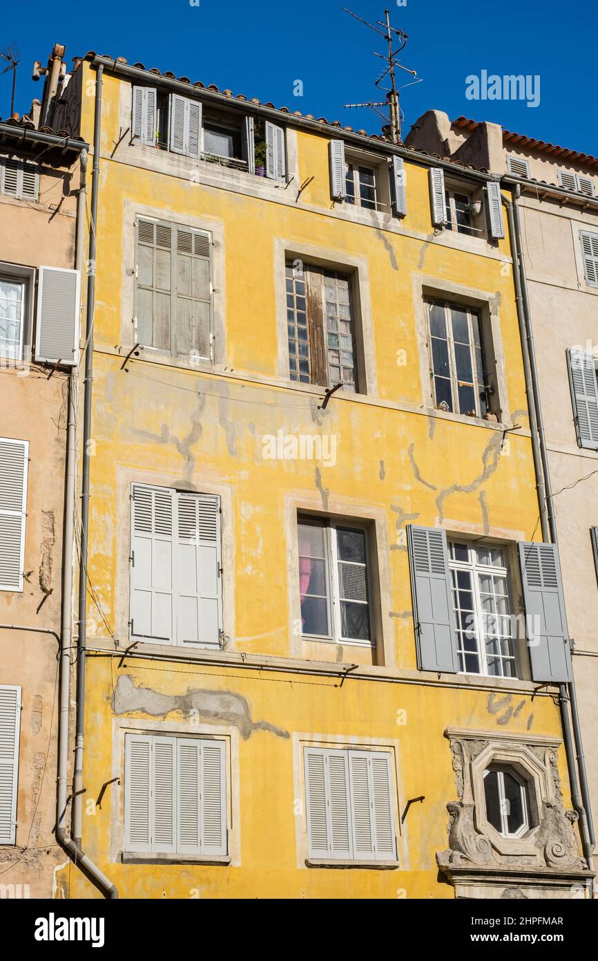 Façade  Vieux Port, Marseille, France, Stock Photo