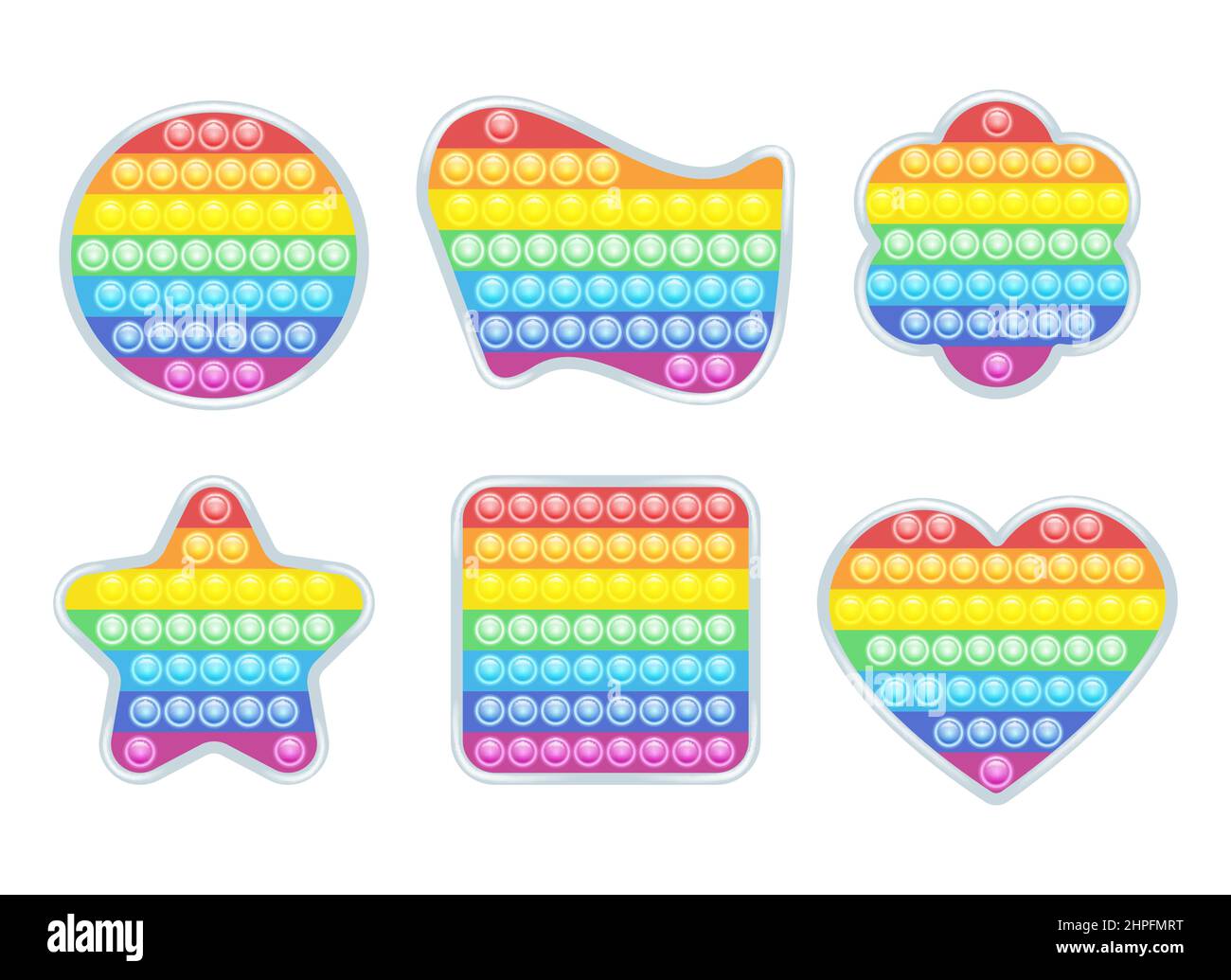 Popit fidgets set Stock Vector