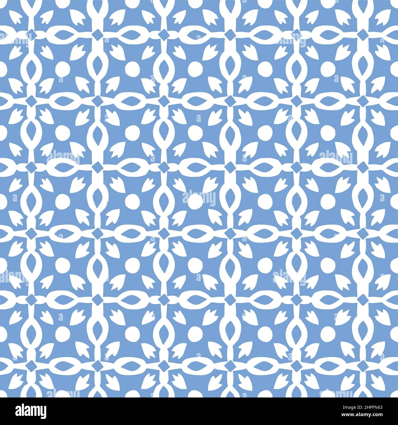 Hand drawn blue arabic seamless pattern for Ramadan Kareem greeting ...