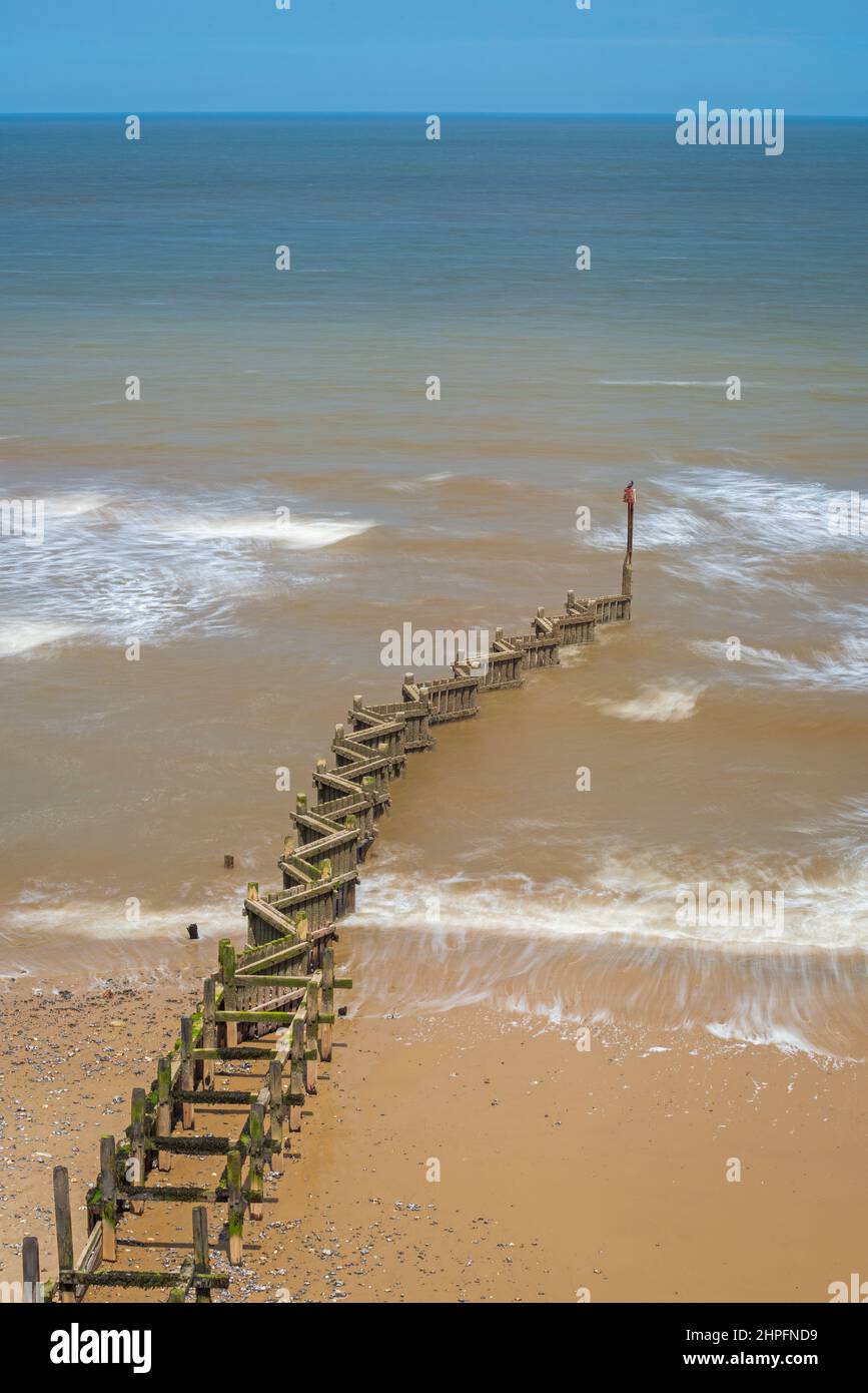 View out across the North Sea from the clifftop at Overstrand, Norfolk