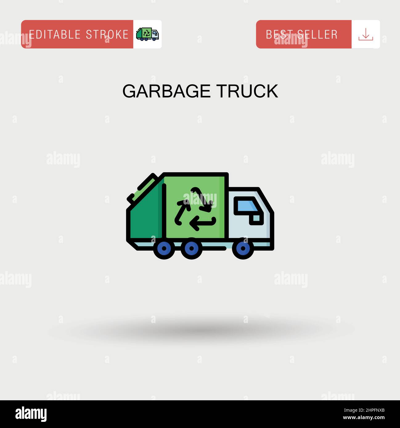 Garbage truck Simple vector icon. Stock Vector