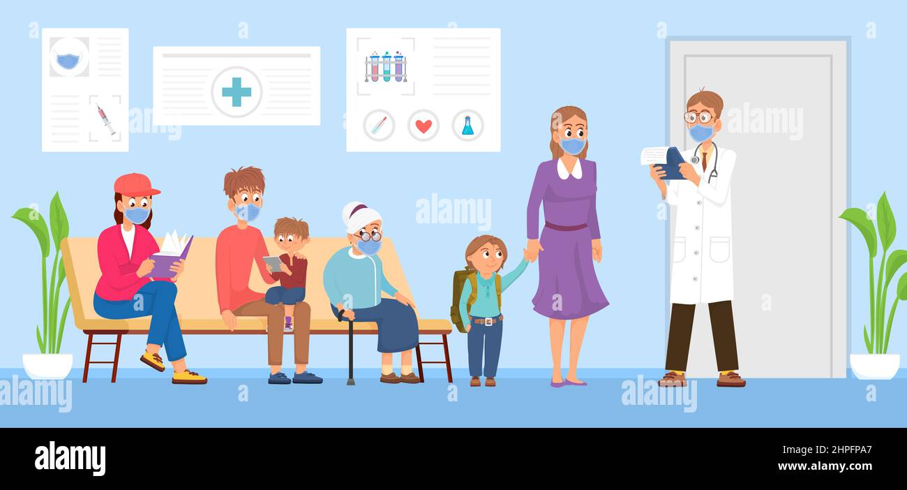 Patients queue Stock Vector Images Alamy