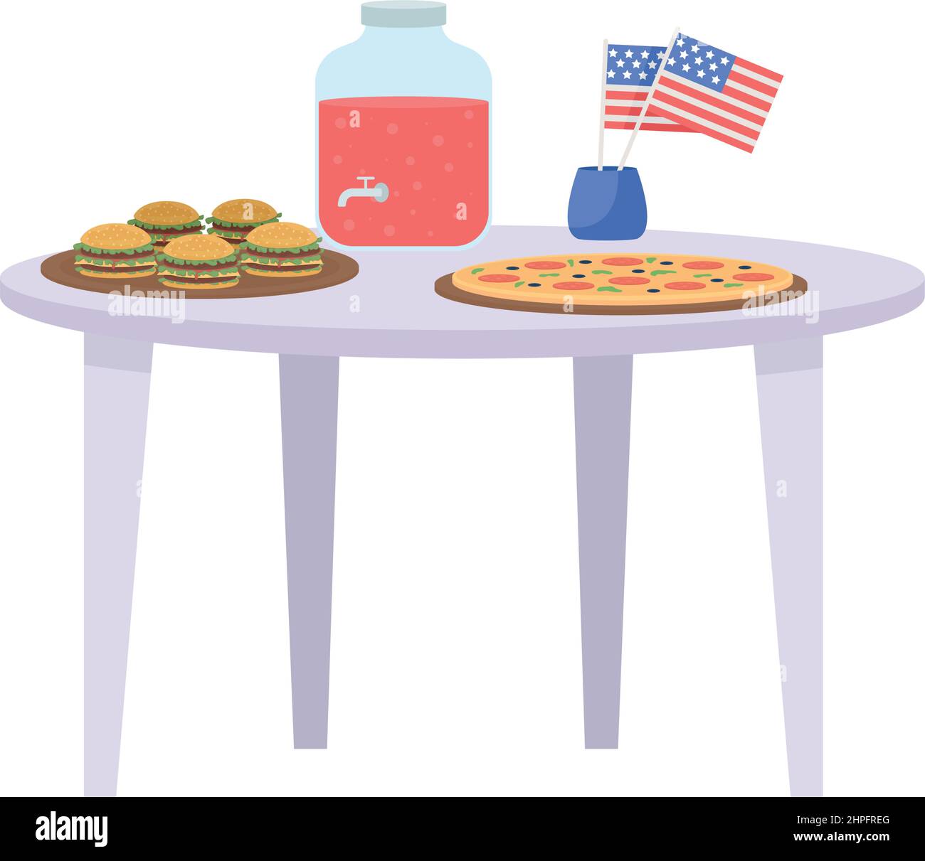 Festive board with american flag semi flat color vector object Stock Vector