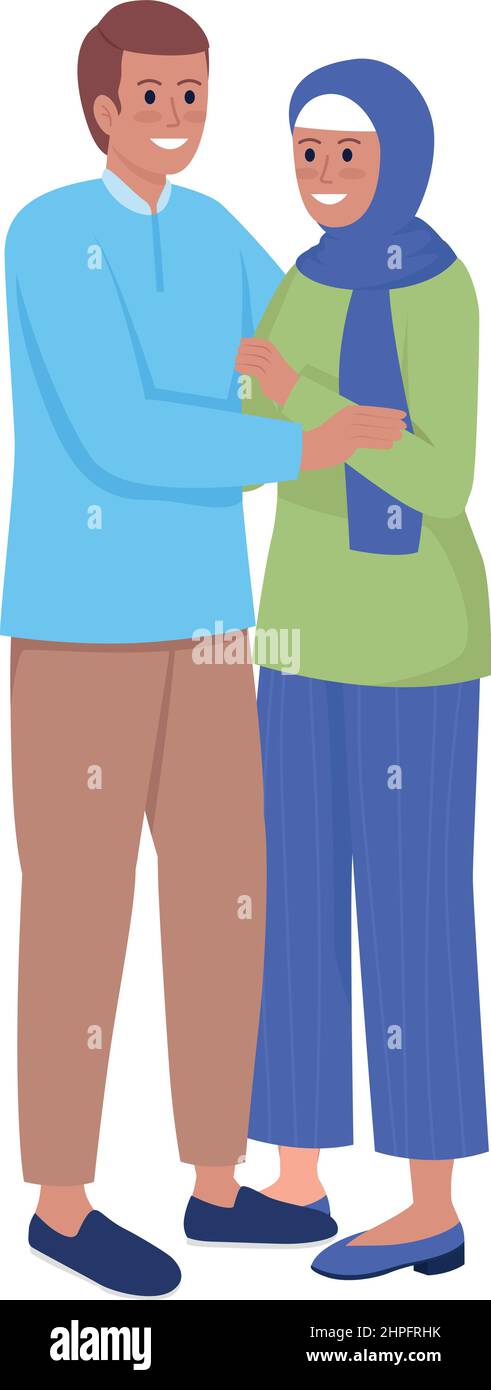 Smiling couple semi flat color vector characters Stock Vector Image ...