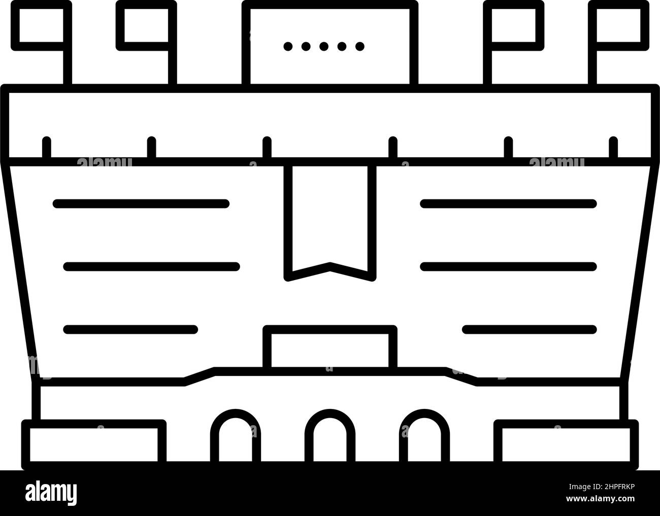stadium soccer line icon vector illustration Stock Vector Image & Art ...
