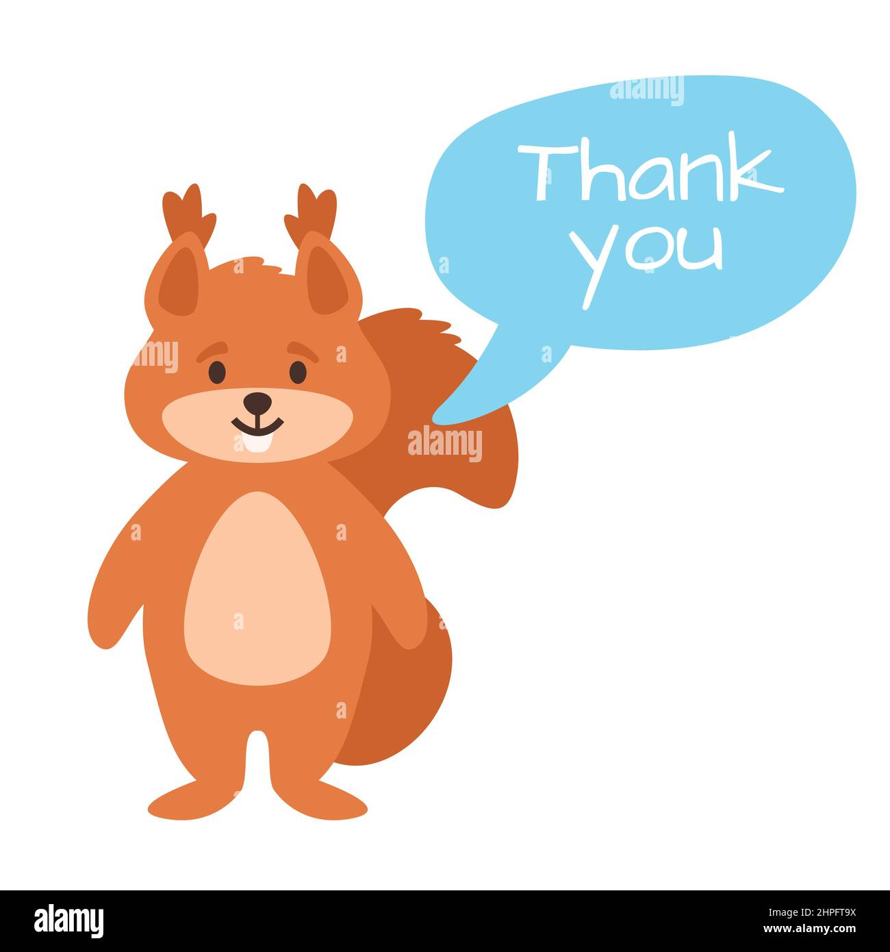 Cartoon style illustration of a cute squirrel Stock Vector