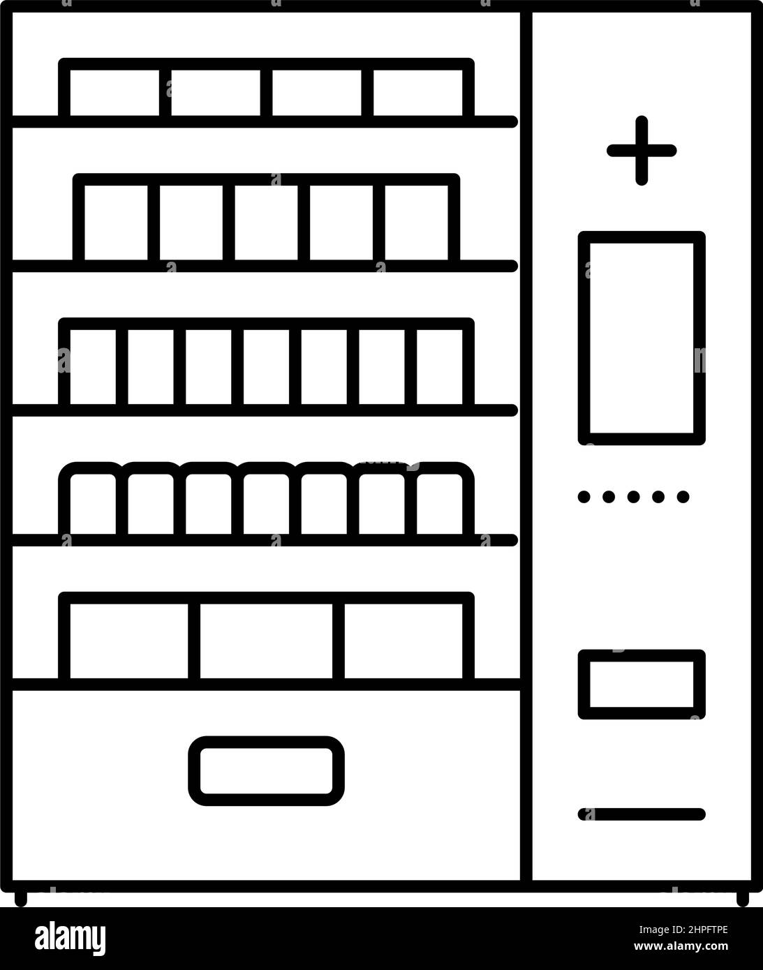 medical vending machine line icon vector illustration Stock Vector