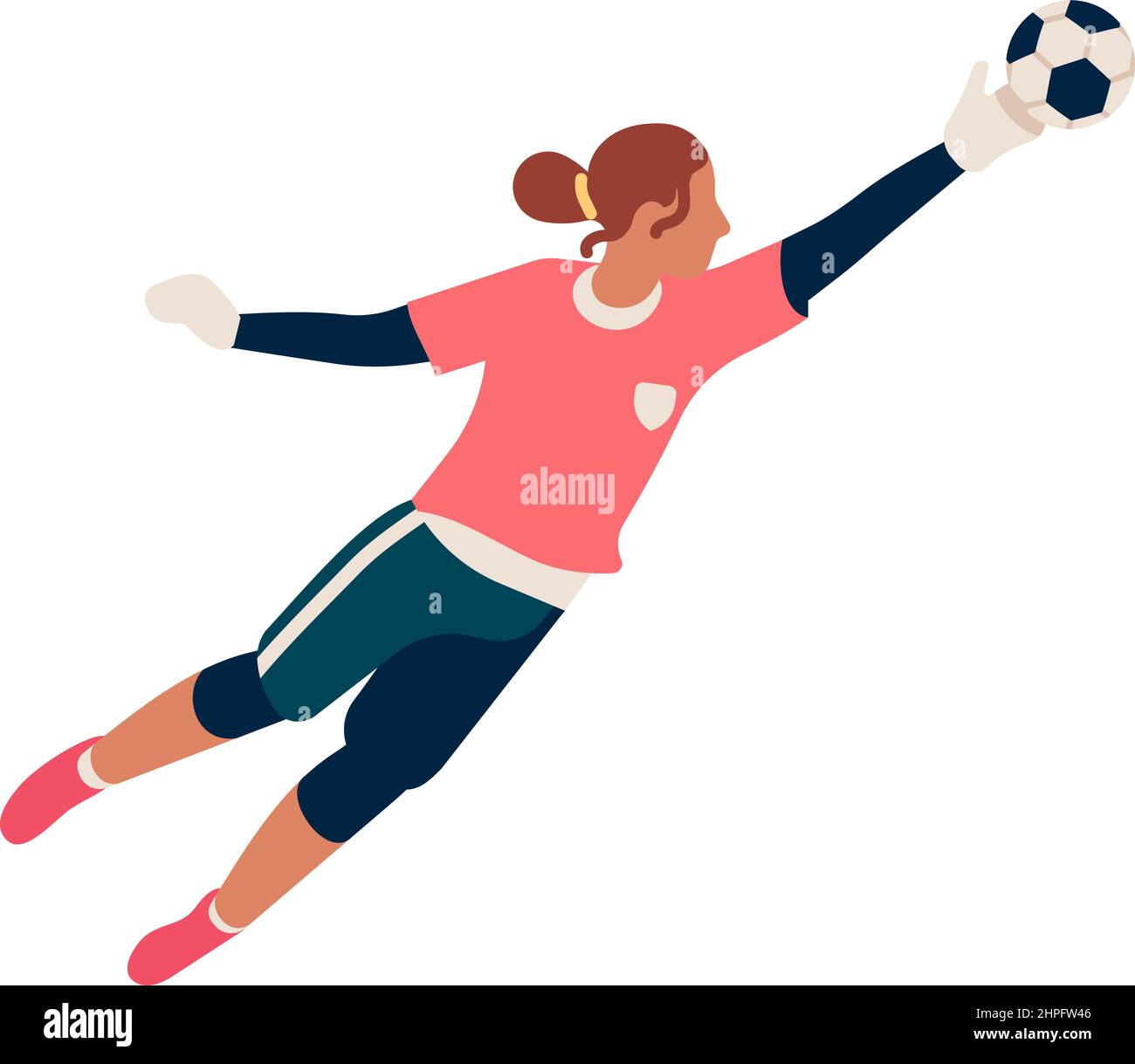 Goalkeeper trying catch ball in soccer. Net saving icon Stock Vector ...