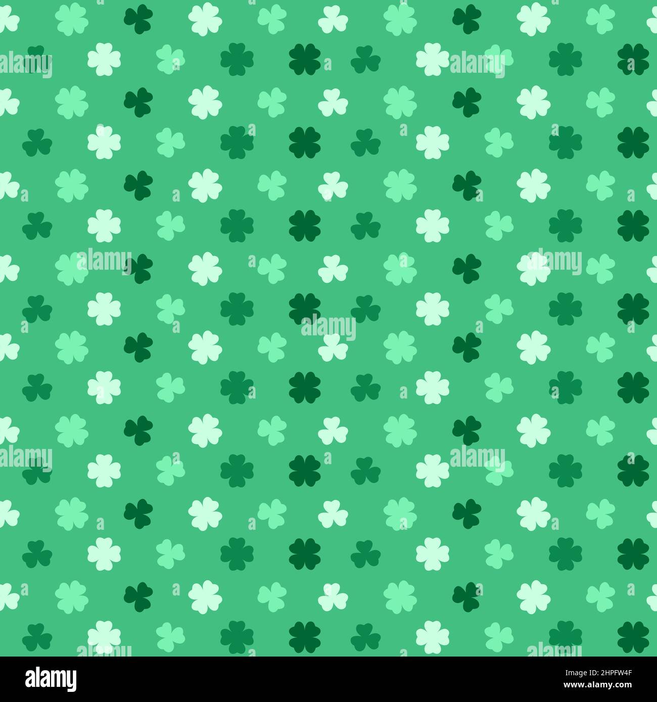 St Patricks Day pattern with shamrocks. Seamless green background and ...