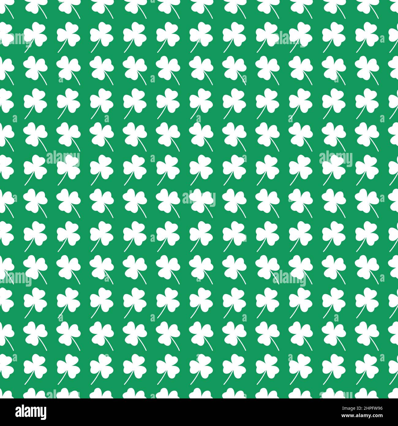 St Patricks Day green pattern with white shamrock leaves silhouettes ...