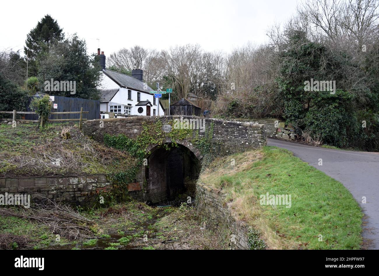 Fourteen locks canal path, Newport, Wales Stock Photo