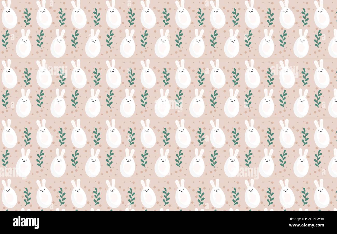 Cute Easter eggs and bunny ears.Seamless pattern Stock Vector