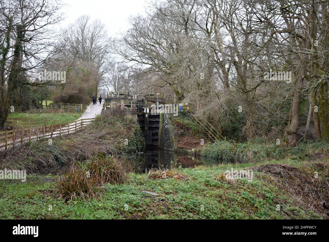 Fourteen locks canal walk, Newport, Wales Stock Photo
