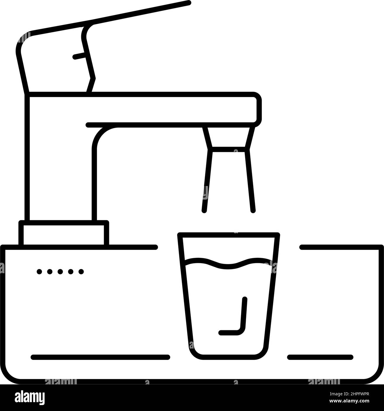 faucet in modern design water line icon vector illustration Stock ...