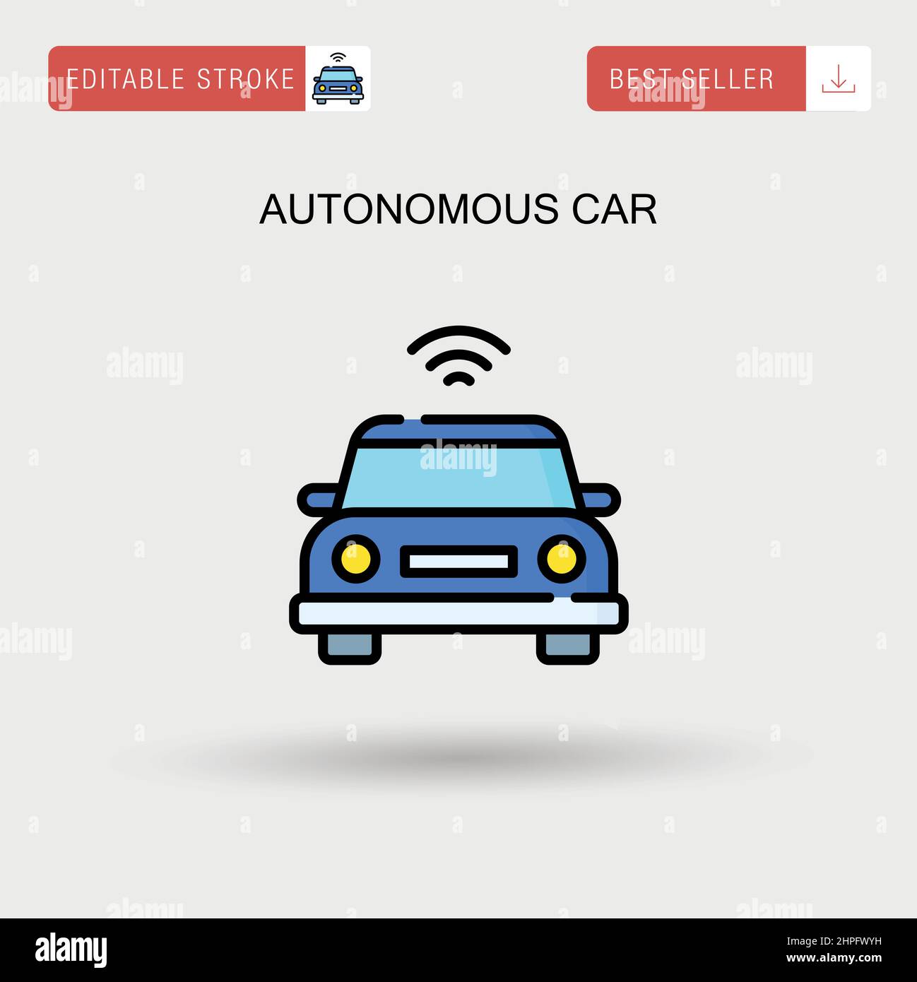 Autonomous car Simple vector icon. Stock Vector