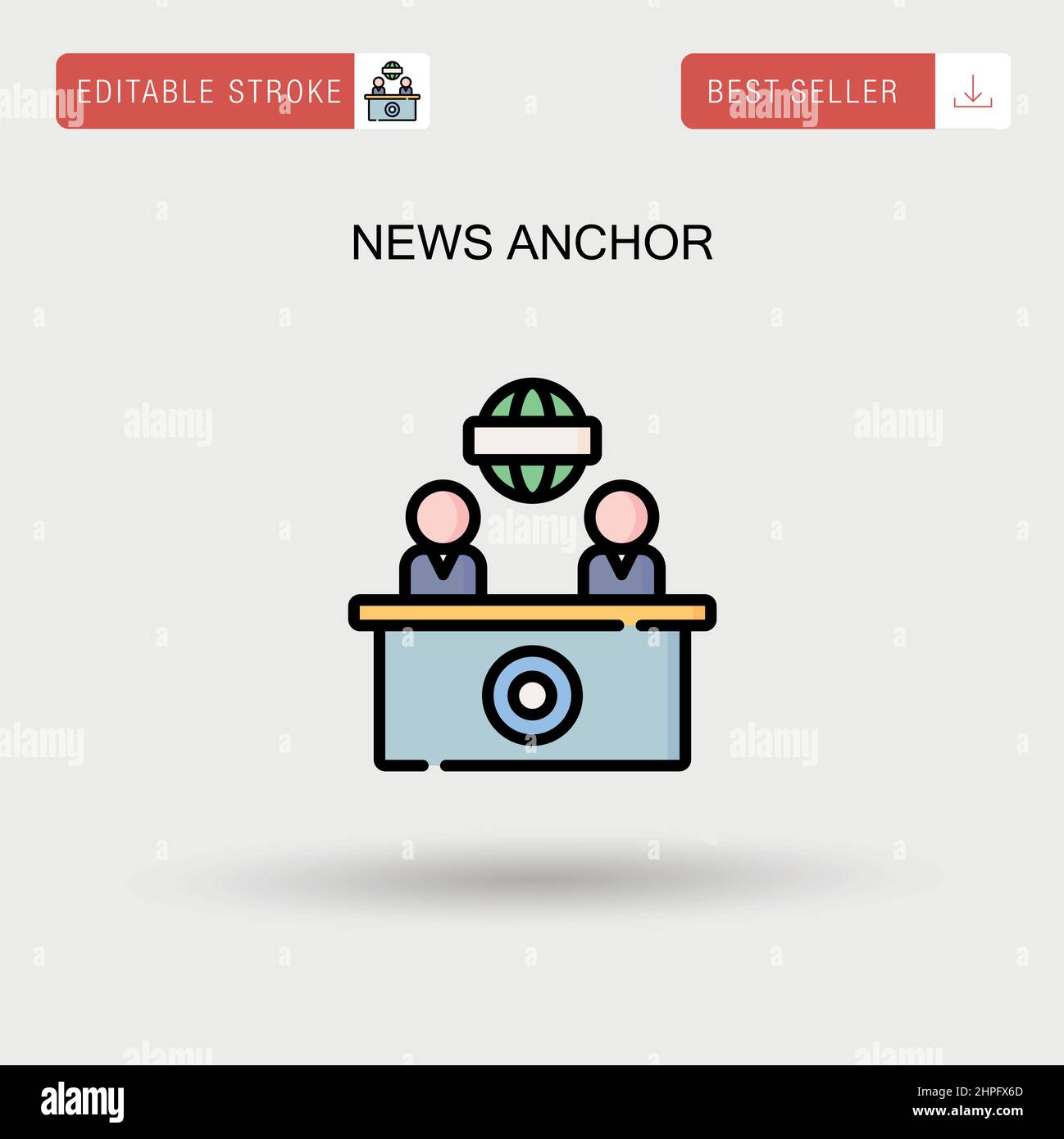 News anchor Simple vector icon. Stock Vector